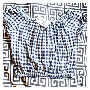 NWT About a Girl gingham crop top XS
